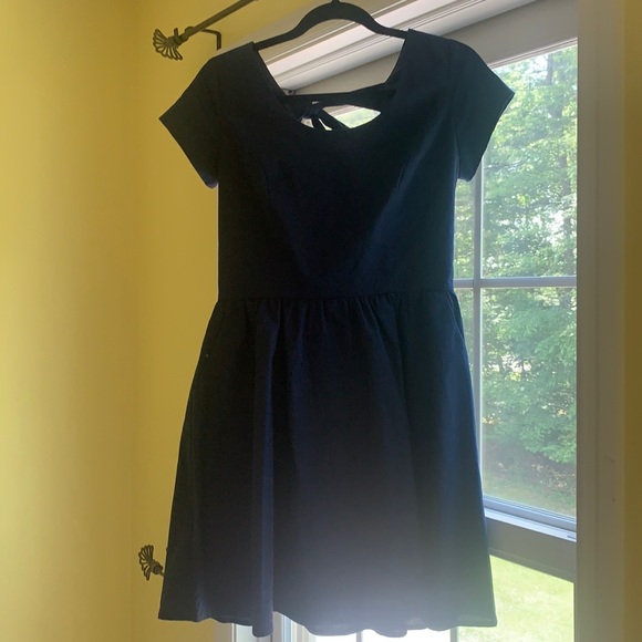 Navy Lauren James dress with bow